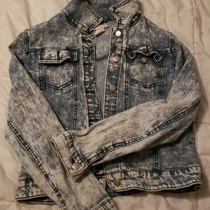 Acid wash denim jacket